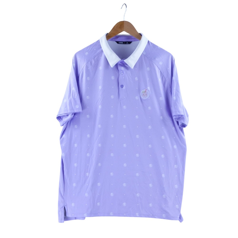 UNRL Mens XL Barstool Sports Golf Polo Shirt Purple White Collar Athletic Fit